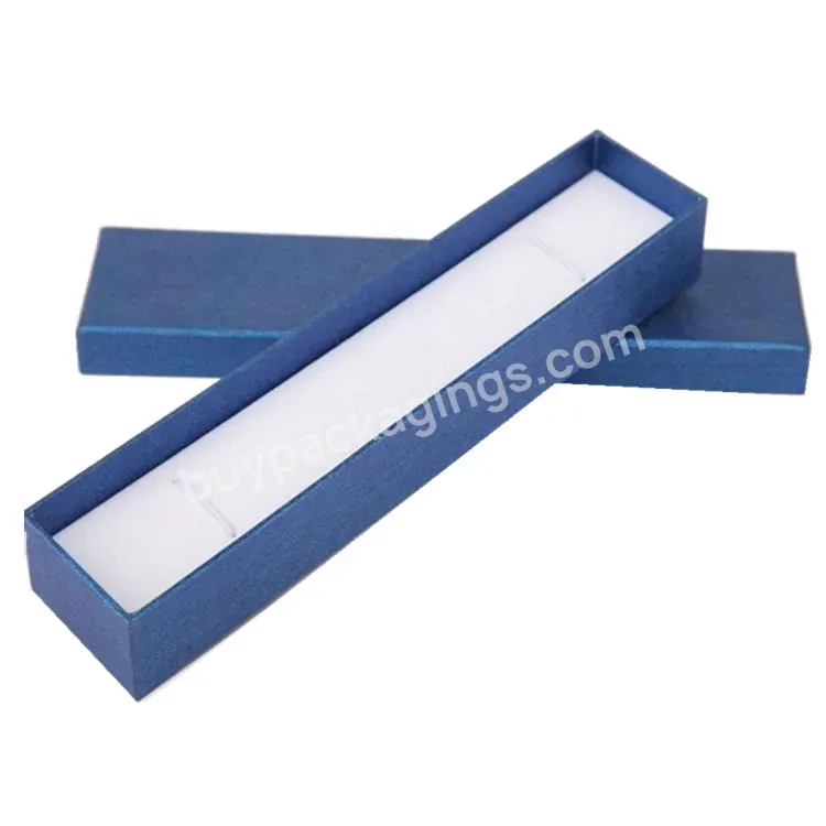 High Quality Custom Blue Necklace Bracelet Packaging Long Strip Heaven And Earth Lid Box