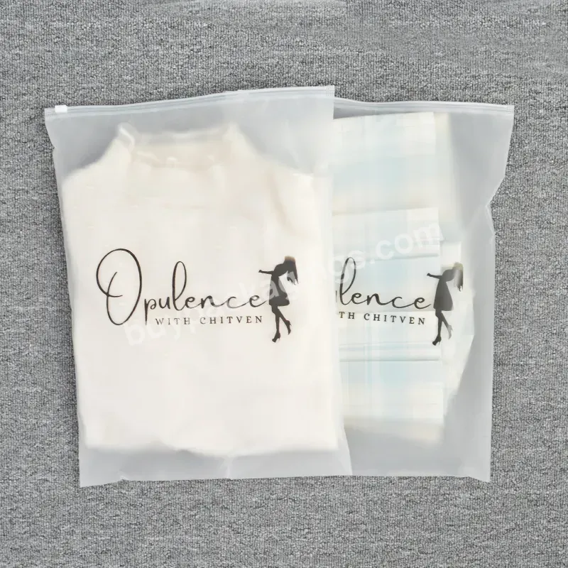 High Quality Custom Frosted Zip Lock Clothing Packaging Zipper Poly Zip Lock Bags Frosted Zipper Bag