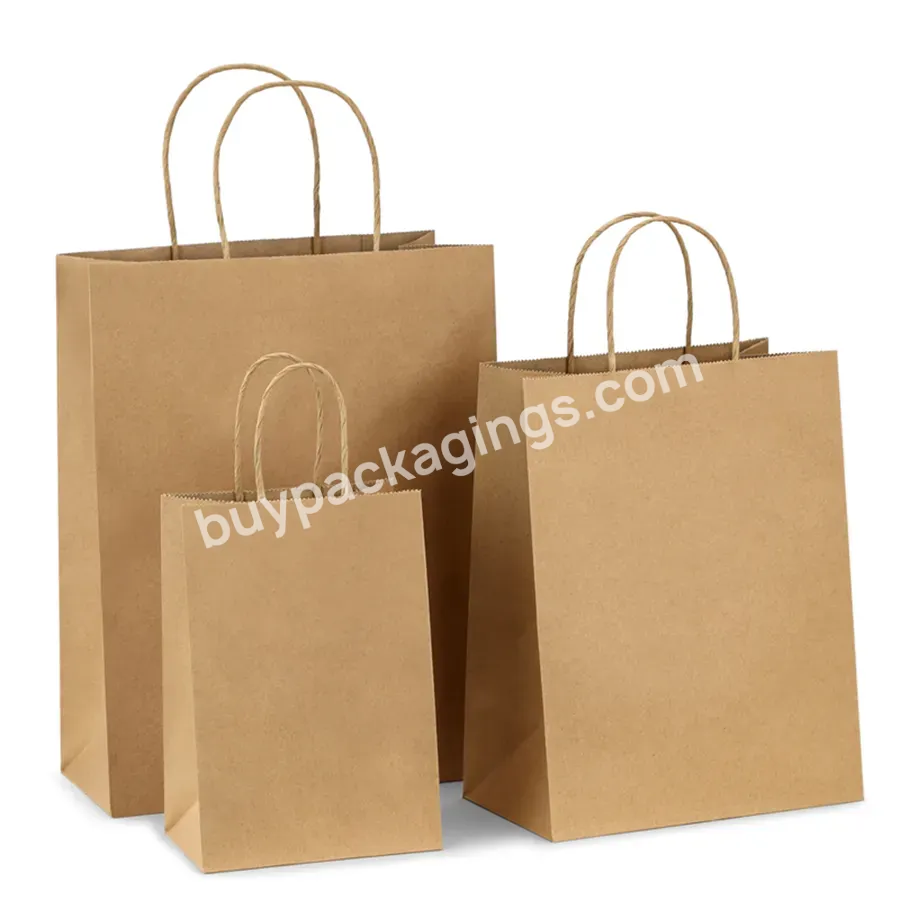 High Quality Custom Handle Kraft Paper Bag With Logo Shopping Paper Bags Luxury Packaging Paper Bag