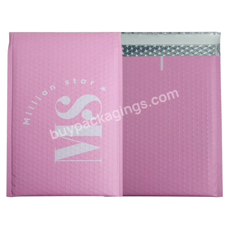 High Quality Custom Logo Pink Wholesale Aluminized Foil Padded Envelope Smell Proof Shipping Self Seal Bubble Mailer Bags