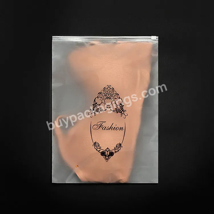 High Quality Custom Logo Printed Reusable Waterproof Clothing Packaging Plastic Frosted Zipper Storage Bag