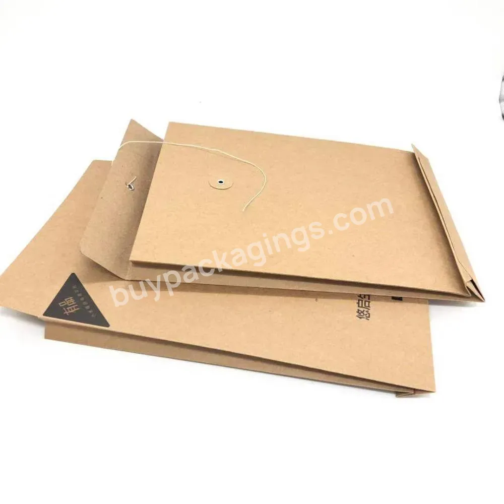 High Quality Custom Logo Printing Kraft Stocking Packaging Paper Envelope With Button String Closure For Clothes - Buy Kraft Envelope With Button And String Closure,Paper Envelope Packaging,Paper Envelope Packing For Clothes.