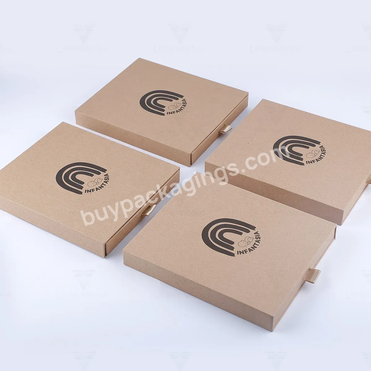 High Quality Custom Luxury Jewellery Necklace Ring Packaging Gift Brown Kraft Paper Pull Box