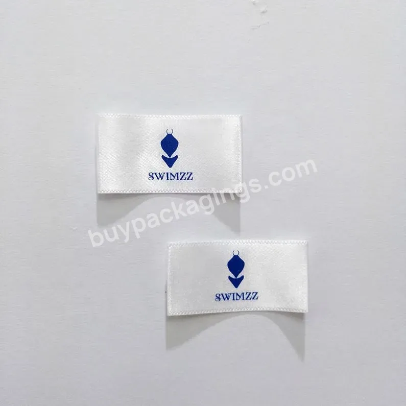 High Quality Custom Satin Printed Clothing Care Label Washing Labels White Satin Label Printing