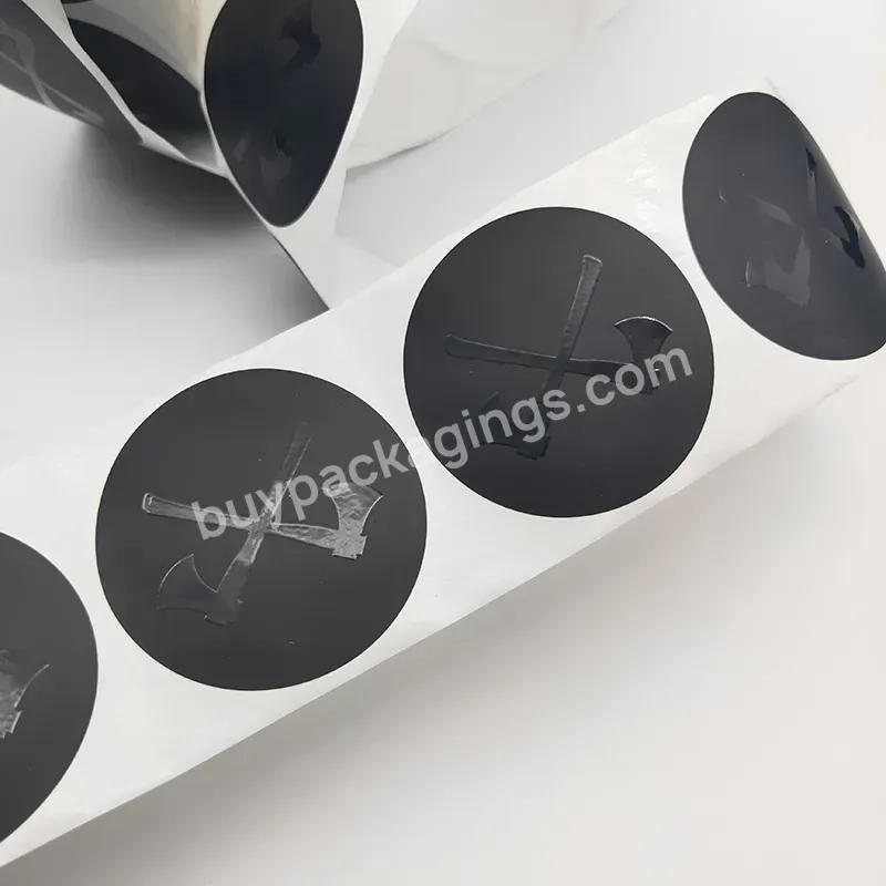 High Quality Custom Sticker Labels Logo Glossy Spot Uv Black Sticker Printing