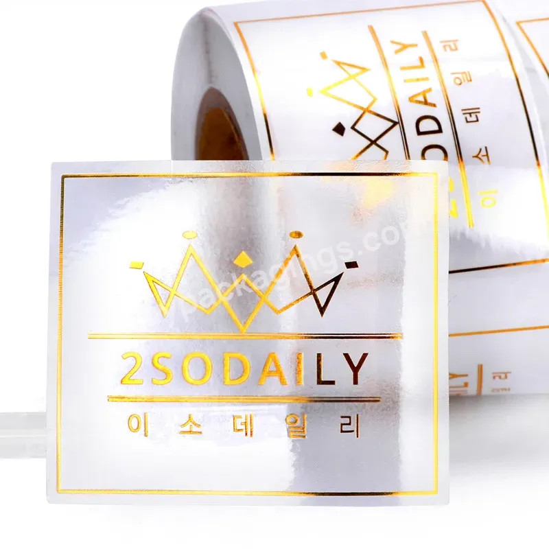 High Quality Custom Sticker Logo Clear Gold Foil Die Cut Labels Transparent Stickers Sheet