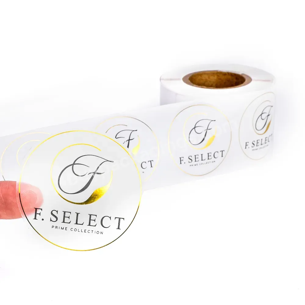 High Quality Custom Sticker Logo Clear Gold Foil Die Cut Labels Transparent Stickers Sheet