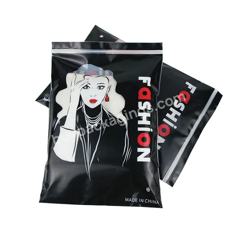 High Quality Customised Printing Resealable Clean Plastic Bag For Packaging Clothing Zip Lock Garment Bag