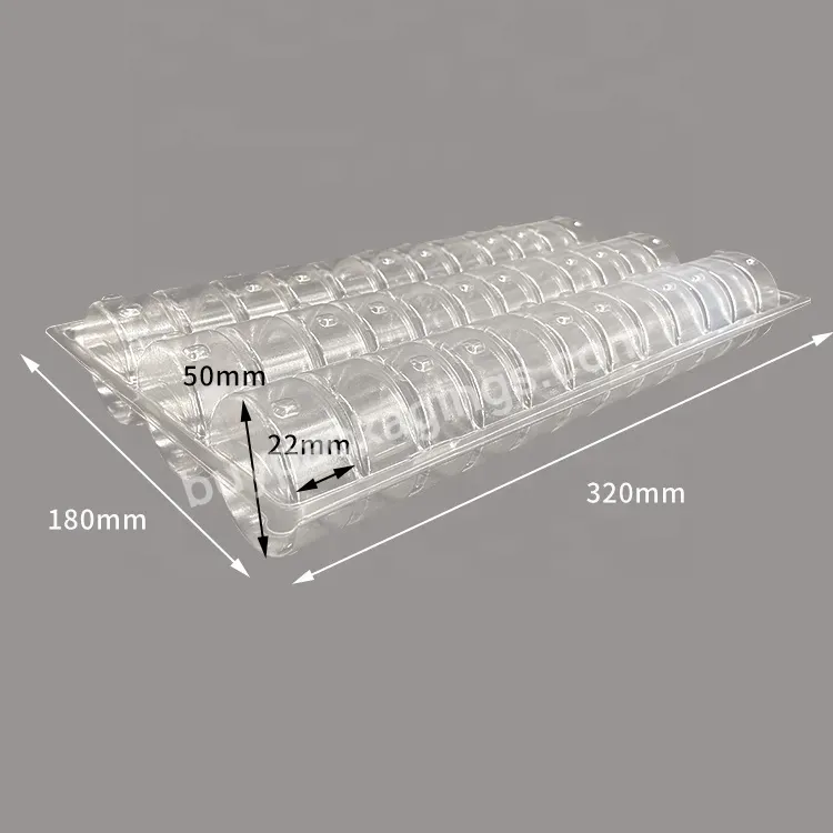 High Quality Customized 36 Compartment Transparent Makaron Clam Shell Packaging Tray With Lid