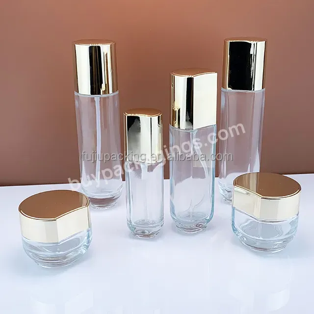 High Quality Customized Cosmetic Glass Face Cream Cream Skin Care Lotion Set Bottle