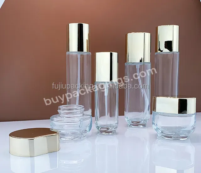 High Quality Customized Cosmetic Glass Face Cream Cream Skin Care Lotion Set Bottle