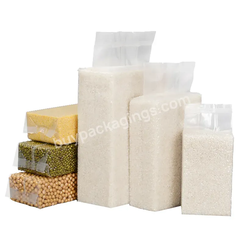 High-quality Customized Logo Printing Transparent Vacuum Rice Bag For Food Storage