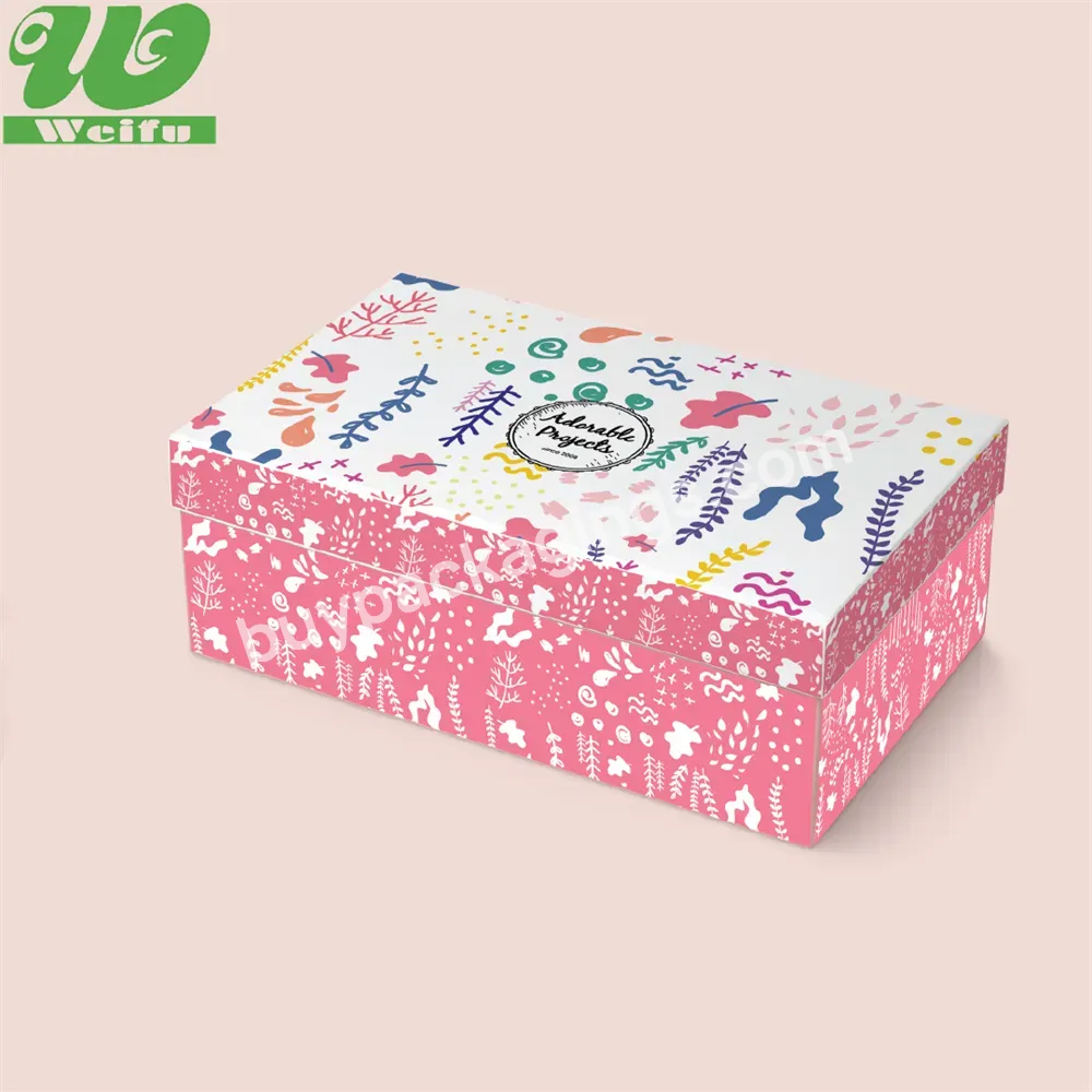 High Quality Customized Pink Shoe Box Corrugated Paper Women Clothing Packaging Boxes