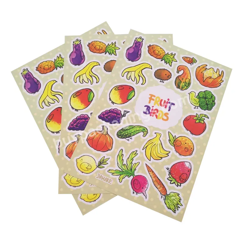 High Quality Cute Kiss Cut Sparkle Kids Stickers Sheet Printed Custom Clear Holographic Glitter Sticker Sheets Stationery