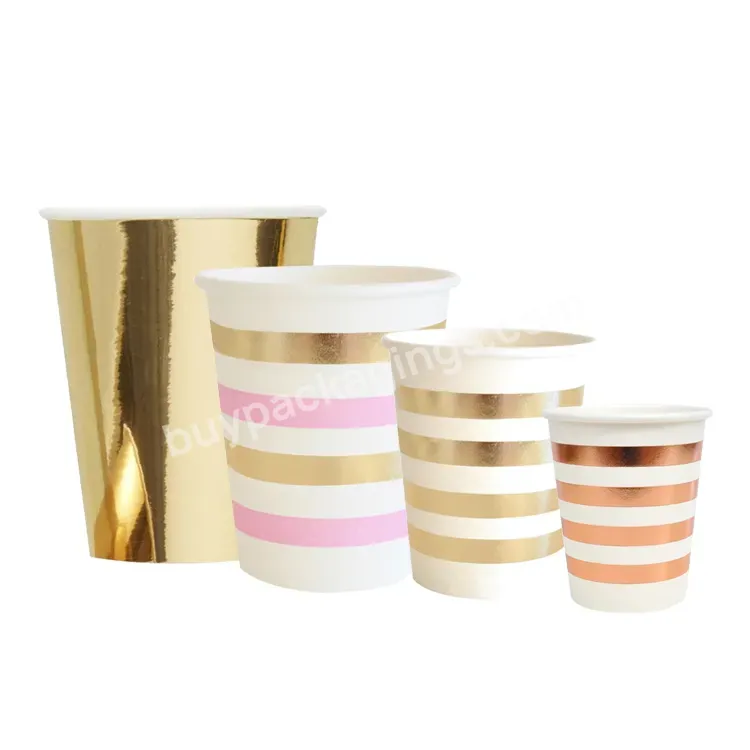 High Quality Disposable Heat Insulated Resistant Proof Luxury Gold 30 50 60 65 80 90 180 250 300 Ml Brown Latte Paper Cup