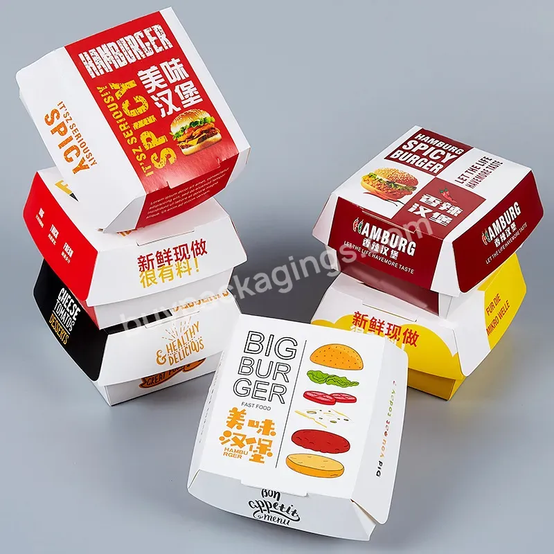 High Quality Eco Friendly Take Away Disposable Fast Food Packing Bagasse Burger Box