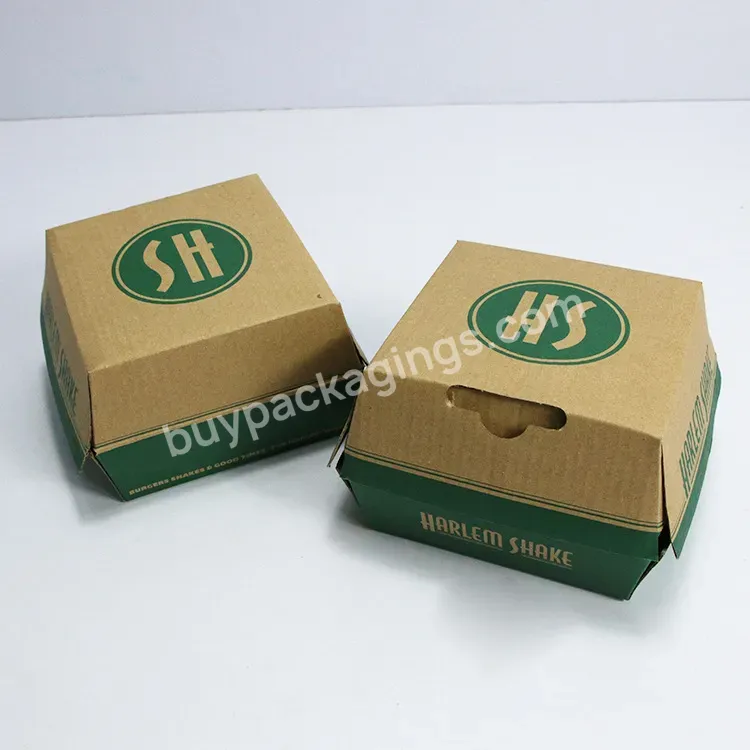 High Quality Eco Friendly Take Away Disposable Fast Food Packing Bagasse Burger Box