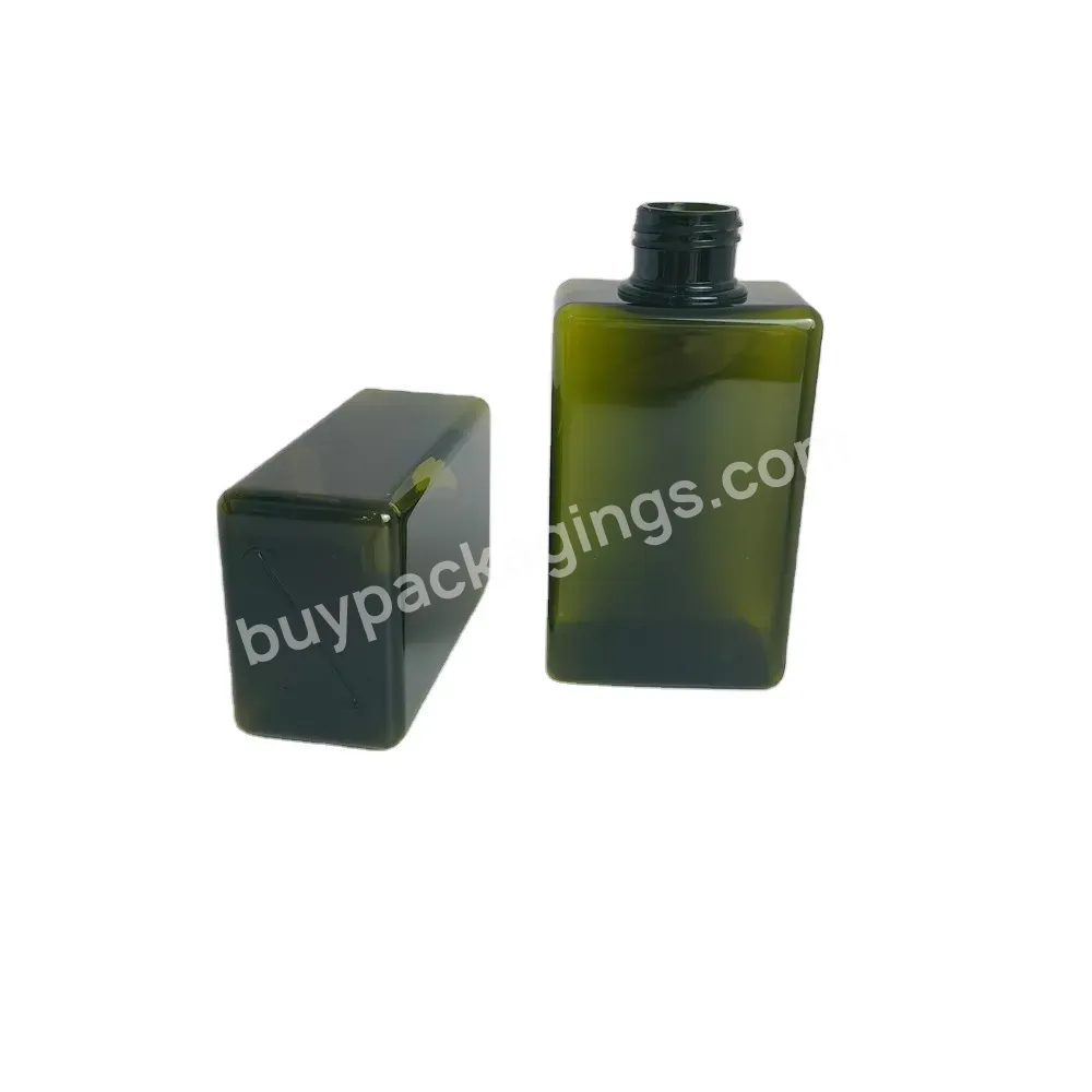 High Quality Empty 150ml Transparent Green Petg Square Flat Bottle Facial Toner Bottle Lotion Bottle Manufacturer/wholesaler