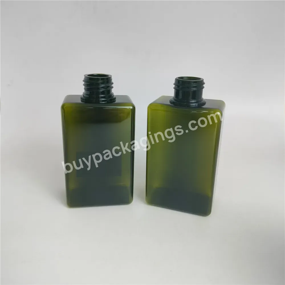 High Quality Empty 150ml Transparent Green Petg Square Flat Bottle Facial Toner Bottle Lotion Bottle Manufacturer/wholesaler