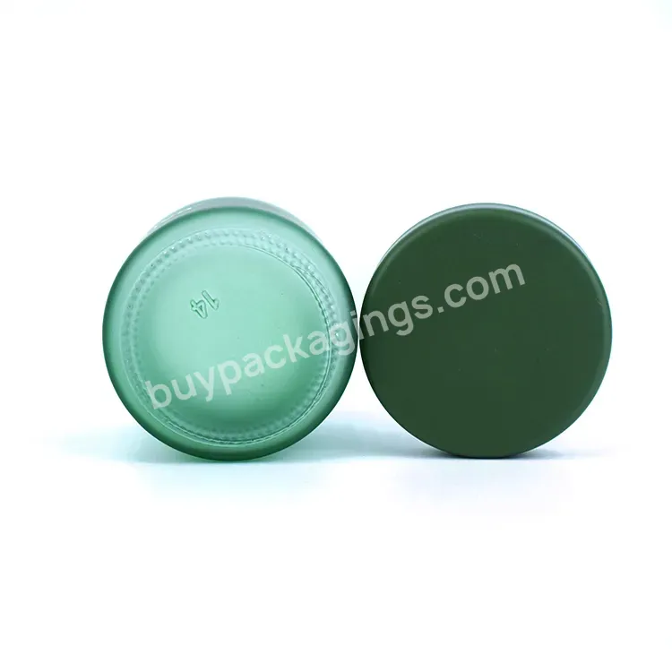 High Quality Empty Green Glass Jar With Black Screw Lid For Packaging 3.5g 7g Air Tight Glass Jar