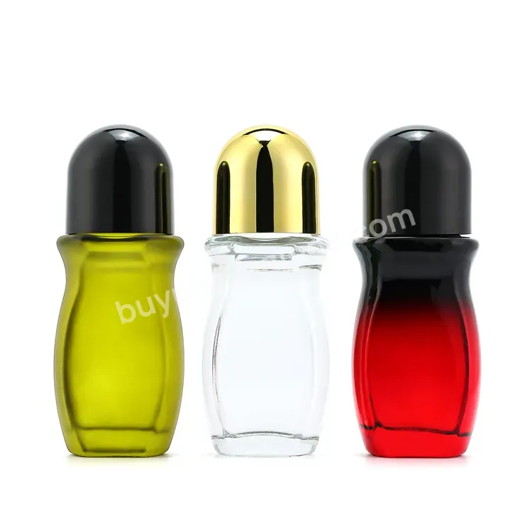 High Quality Essential Oil Perfume 20 50ml Clear Green Red Glass Roll On Bottles With Stainless Steel Roller Ball