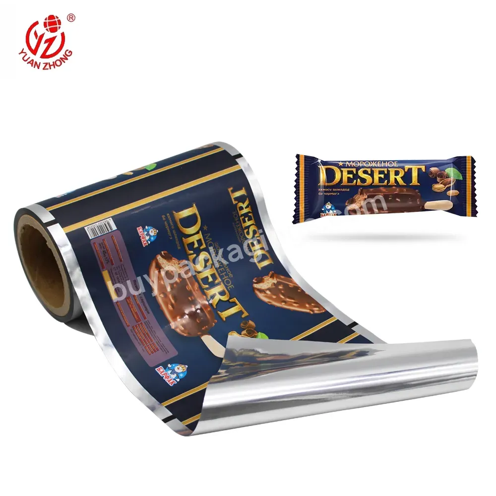 High Quality Factory Direct Sale Oem Custom Printing Flexible Food Packing Bag Plastic Packaging Film Roll For Ice Cream Wrap