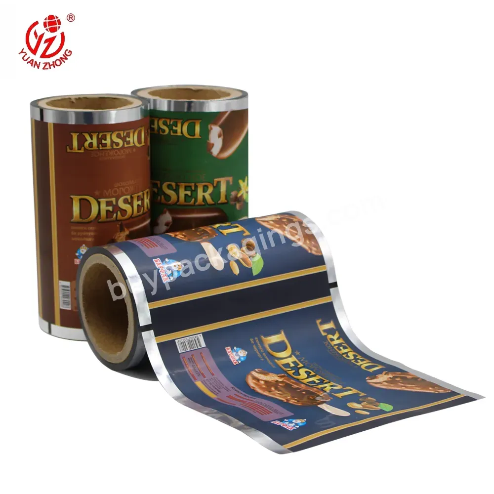 High Quality Factory Direct Sale Oem Custom Printing Flexible Food Packing Bag Plastic Packaging Film Roll For Ice Cream Wrap