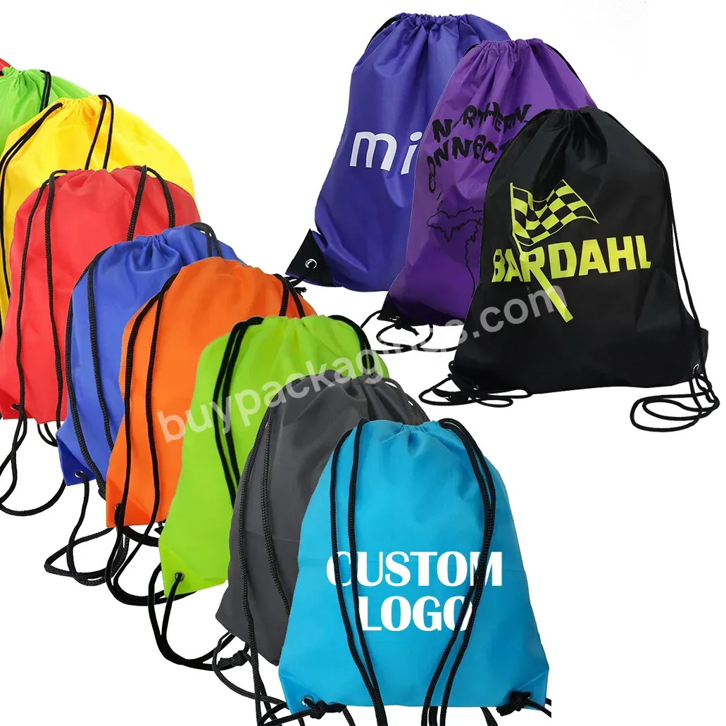 High Quality Factory Sale Drawstring Backpack Reusable Tropical String Bag Polyester Drawstring School Bag