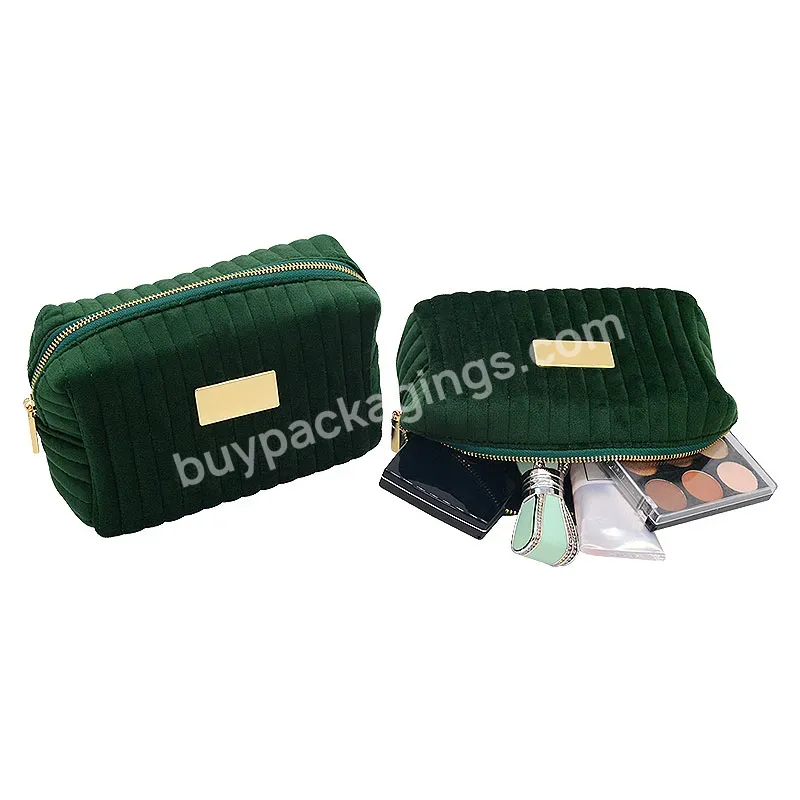 High Quality Factory Sale Makeup Storage Bag Mini Travel Makeup Bag Thread Velvet Cosmetic Pouch