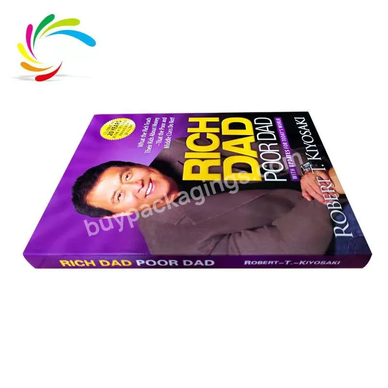 High quality Factory wholesale cheap custom perfect binding soft cover Printing of English version of rich dad poor dad