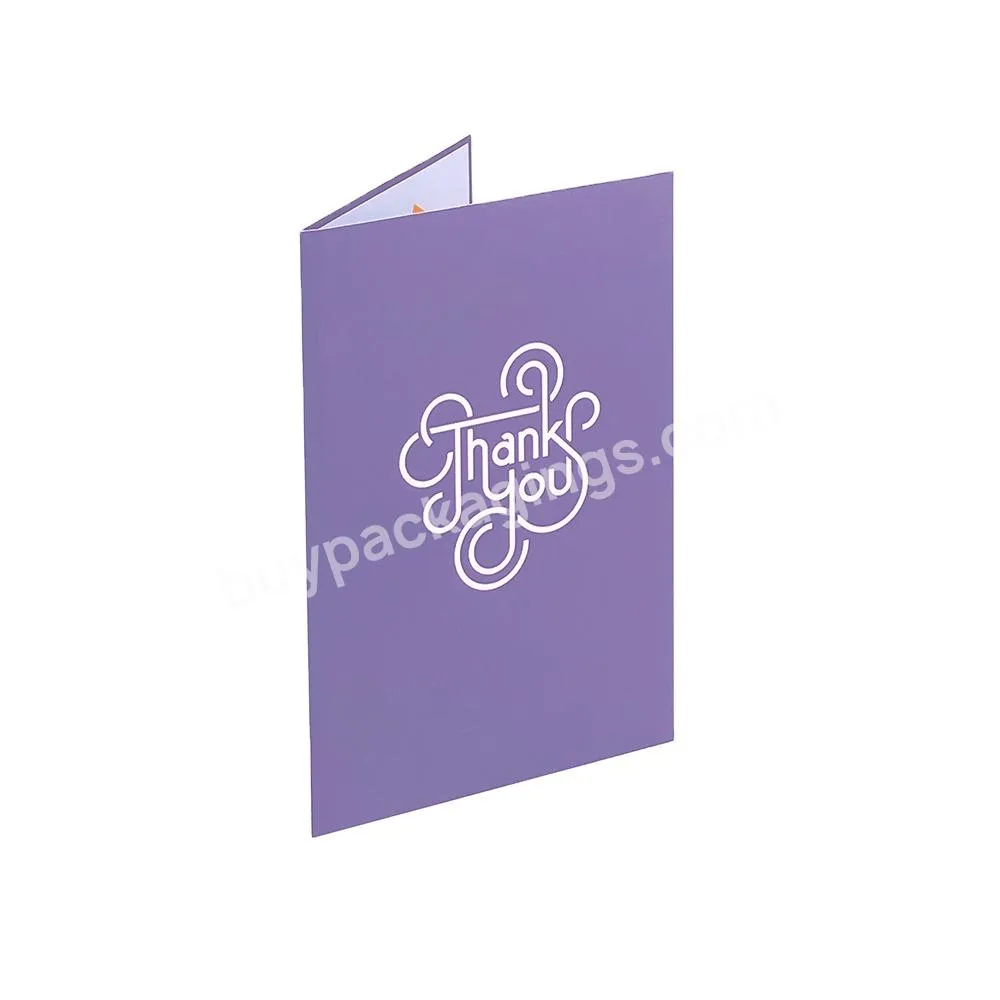 High Quality Fee Design Foil Print Custom 4*6 Inch Logo High-Grade Hot Sale Gift Thank You Cards for Gift Packaging