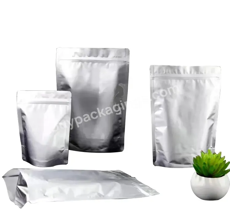 High Quality Food Aluminum Zipliock Bags Stand Up Accept Print Aluminum Foil Bag