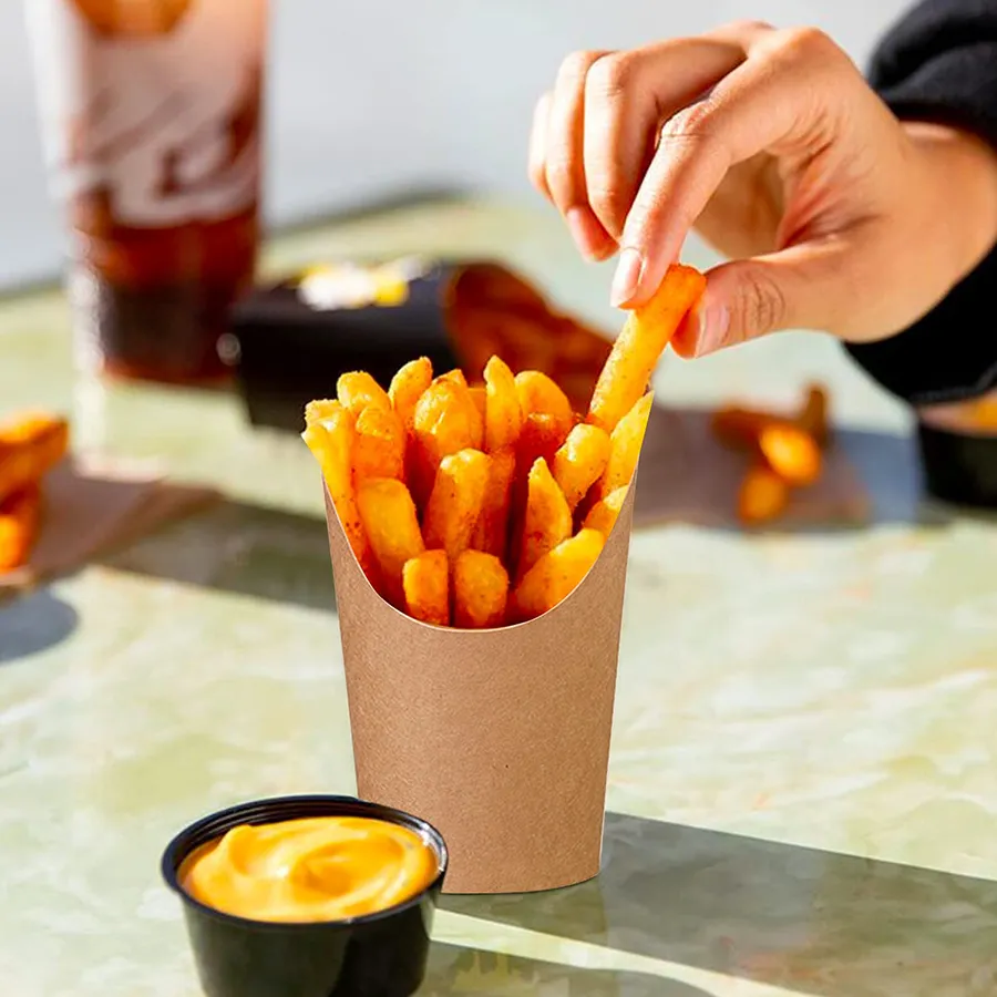 High Quality Food Grade 12 Oz 16 Oz Fries Paper Containers Disposable Fried Chicken Potato Chips Cup