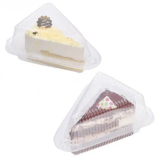 High Quality Food Grade Clamshell Disposable Plastic Triangle Cake Slice Box Sandwich Containers