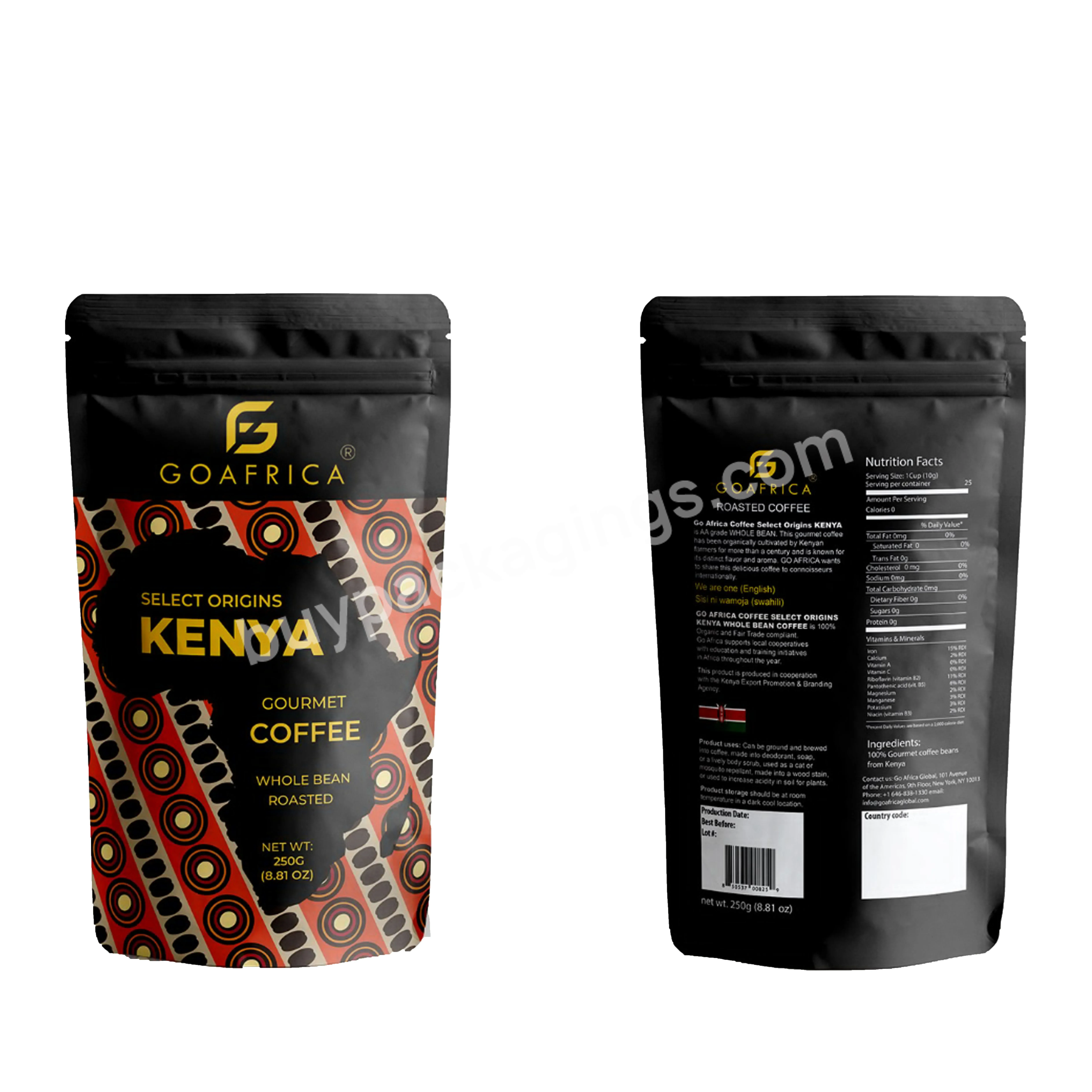High Quality Food Grade Custom Smell Proof Coffee Tea Packing Bag With Zipper And Logo