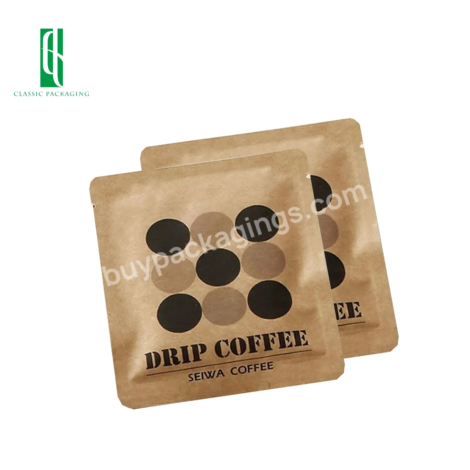 High Quality Food Grade Smell Proof Coffee Drip Bag Filter Packaging With Tear Notch