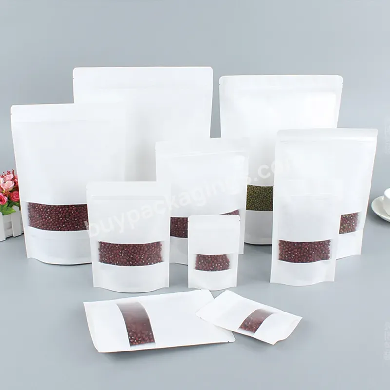High Quality Food Packaging Bag,Frosted White Kraft Paper Zipper Bag