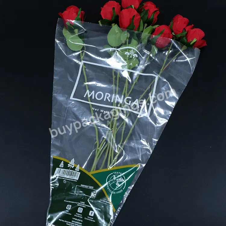 High Quality Fresh Packaging High Cone Flowers Sleeve Plastic Bag