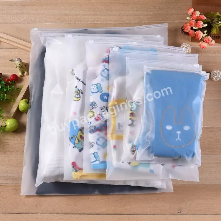 High Quality Frosted Zipper Bag Custom Plastic Shipping T Shirt Ziplock Matt Clothing Packaging Bag