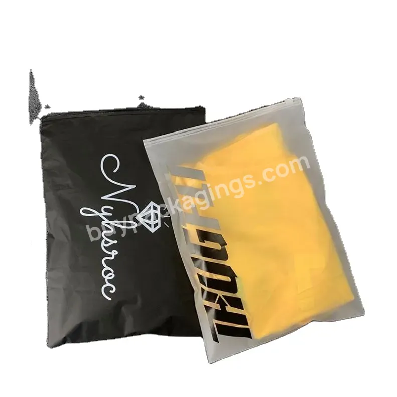 High Quality Frosted Zipper Bag Custom Plastic Shipping T Shirt Ziplock Matt Clothing Packaging Bags,Garment Bag