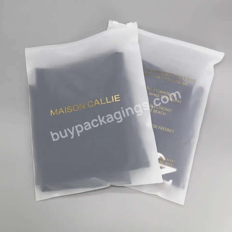High Quality Frosted Zipper Bag Custom Plastic Shipping T Shirt Ziplock Matt Clothing Packaging Garment Bag