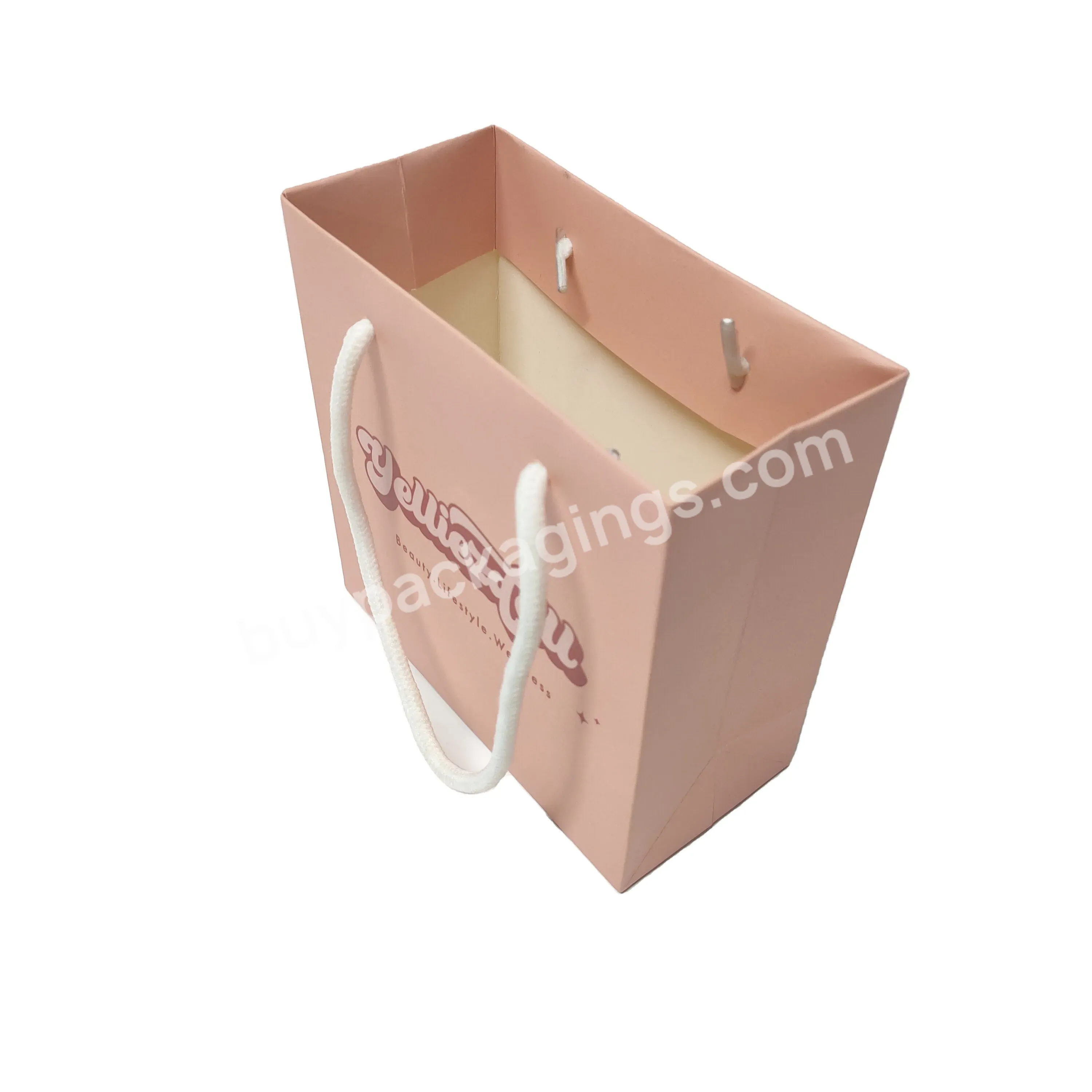 High Quality Gift Bags Gold Foil Stamped Logo Recyclable Paper Bag With Company Logo