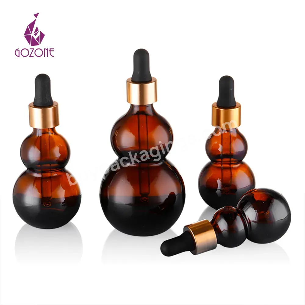 High Quality Gourd-shaped Dropper Bottle Oil Glass Dropper Bottle Amber Bottles With Glass Dropper