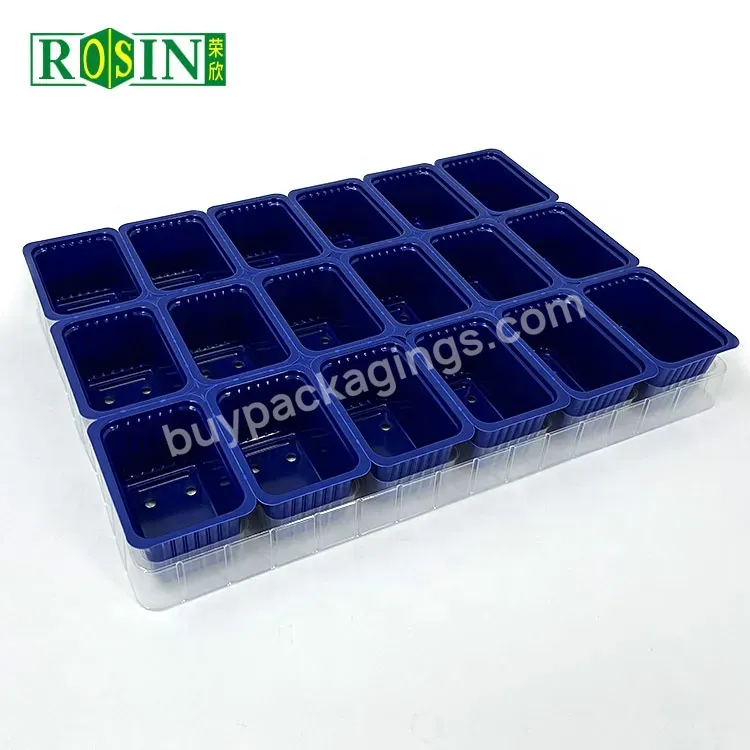 High Quality Grow Tray 18 Cell Plastic Agriculture Seed Sprouting Hydroponic Tray Blue Nursery Tray Planting