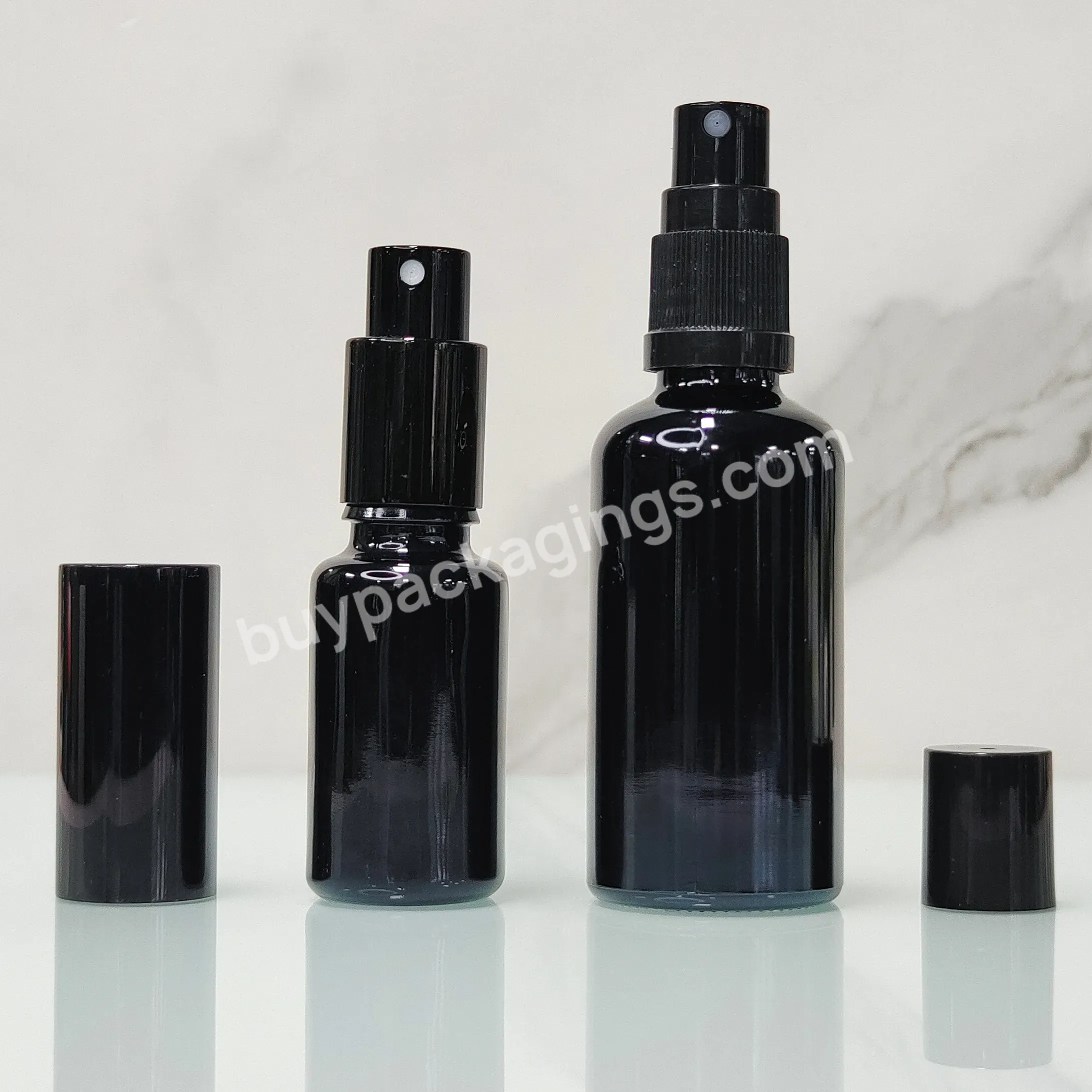 High Quality Hot Sale Black Uv Dark Violet Glass Cosmetic Oil Serum Bottle For Body Lotion Hair Oil