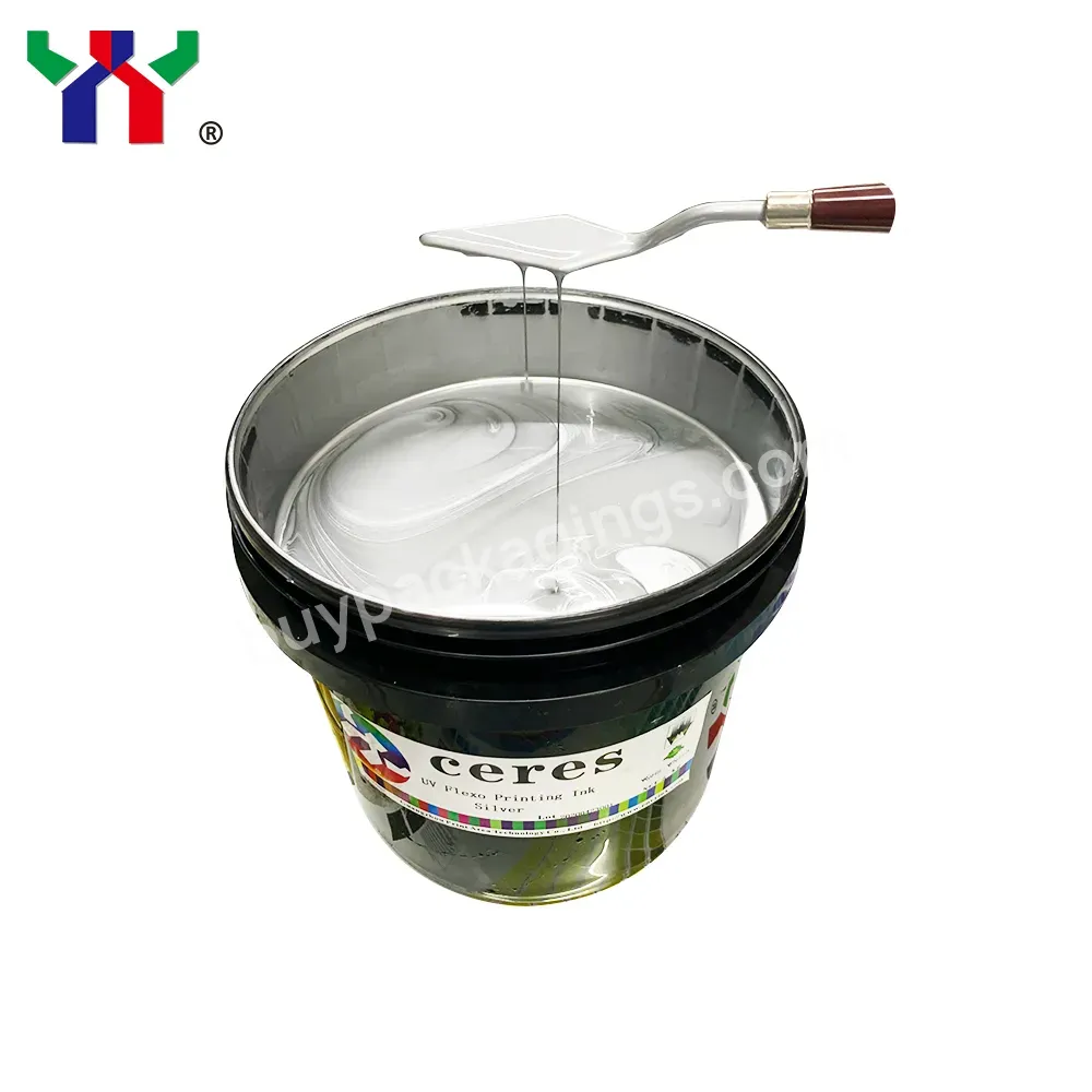 High Quality Hot Sale Ceres Uv/led Flexo Printing Ink For Paper And Label Printing Color 877 Silver 5kg/barrel