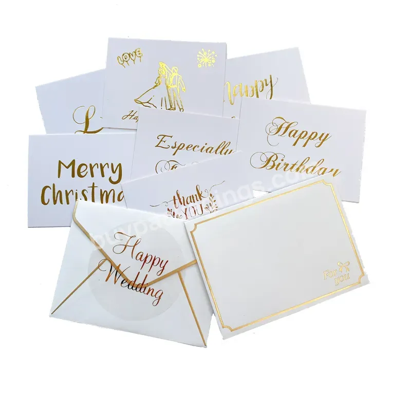 High Quality Hot Stamp Gold Foil Thank You Cards Greeting Cards With Envelopes Custom Gift Business Card