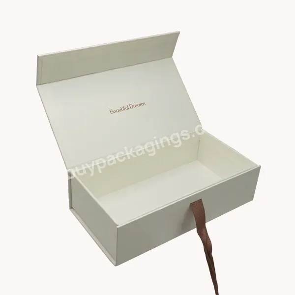 High Quality Kraft Paper Custom Logo Boxes Pink Magnetic Cardboard Paper Wedding Gift Box Packaging With Ribbon