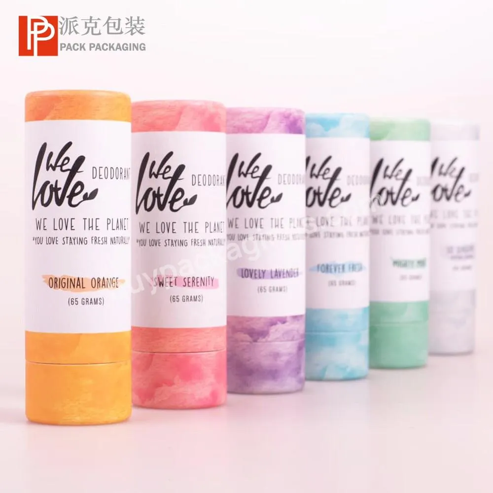 High Quality Kraft Paper Lip Balm Deodorant Stick Container Push Up Paper Tube with Custom Brand Printing