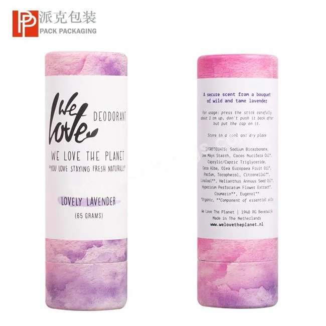 High Quality Kraft Paper Lip Balm Deodorant Stick Container Push Up Paper Tube with Custom Brand Printing